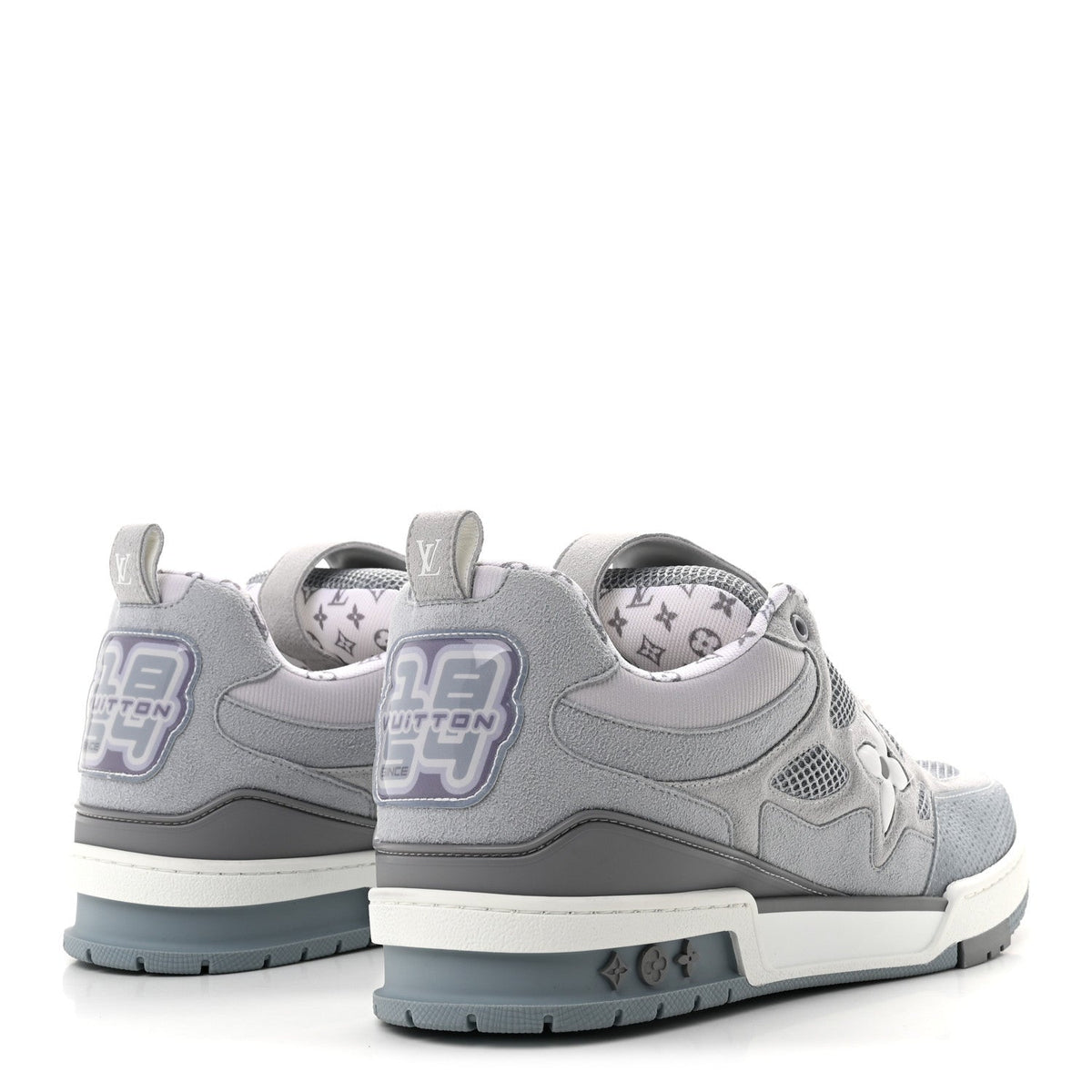 Suede Mesh Mens LV Skate Sneakers 9 Gray
