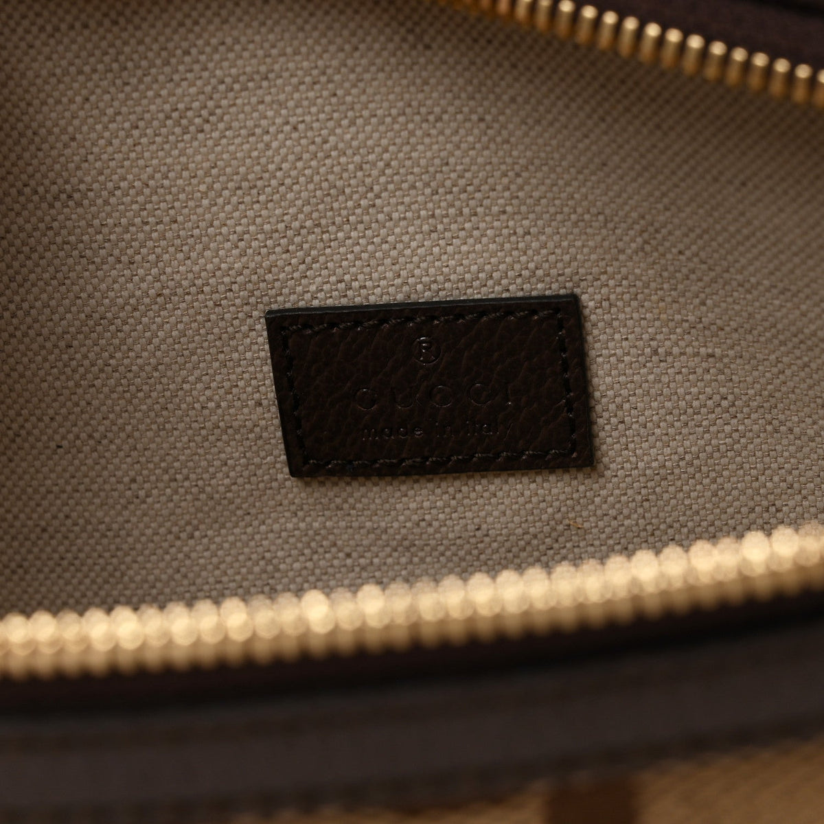 Monogram Jumbo GG Textured Dollar Calfskin Web Belt Bag Camel Ebony New Acero