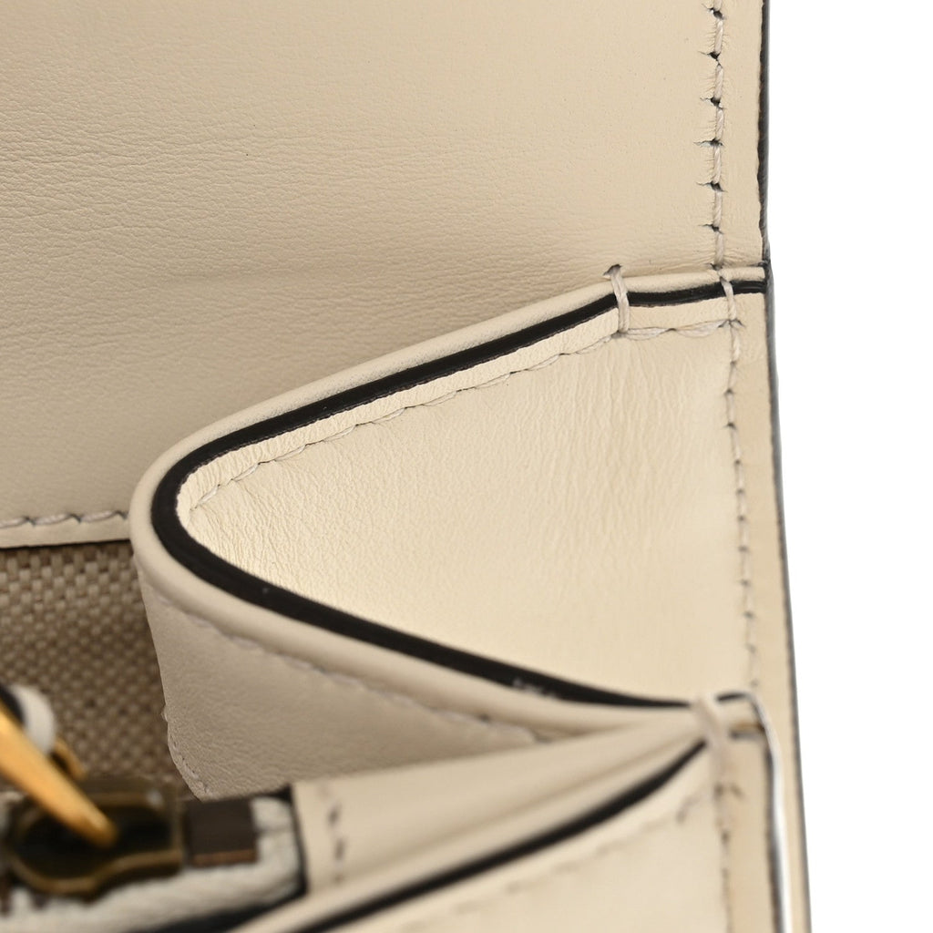 Calfskin Bamboo Web Medium Dionysus Top Handle Bag White Blue Hibiscus Red
