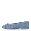 Denim Quilted CC Cap Toe Ballerina Flats 40.5 Light Blue
