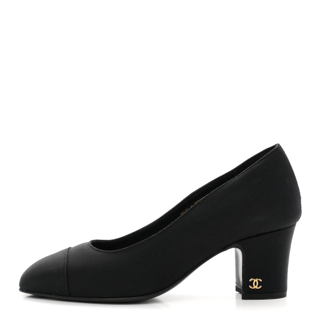 Grosgrain Cap Toe Uniform Pumps 35 Black