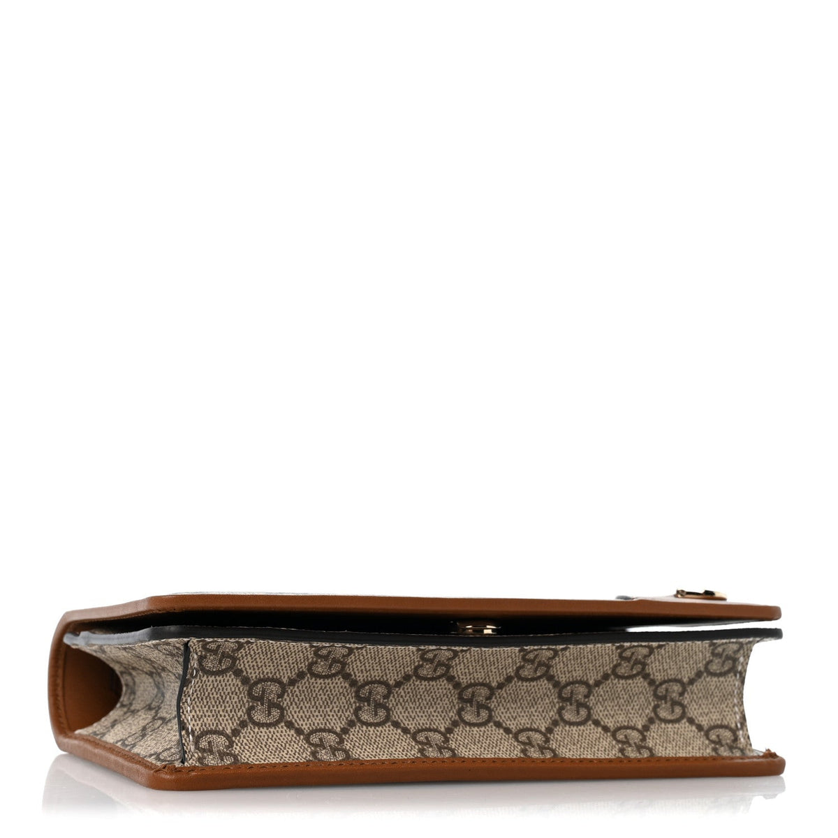 GG Emblem Monogram Wallet With Strap Beige Brown