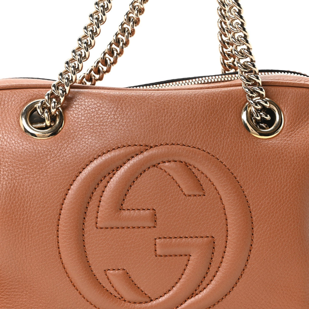 Pebbled Calfskin Small Soho Bowler Moka