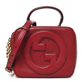 Sakai Be Green Calfskin Diagonal Stitched Blondie Top Handle Bag Rosso