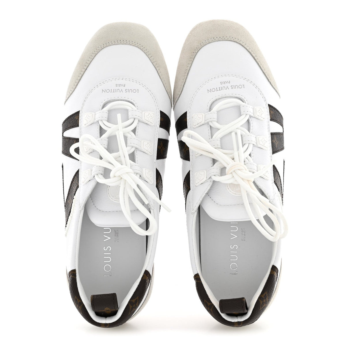 Monogram Calfskin Womens LV Sneakerina 38 White