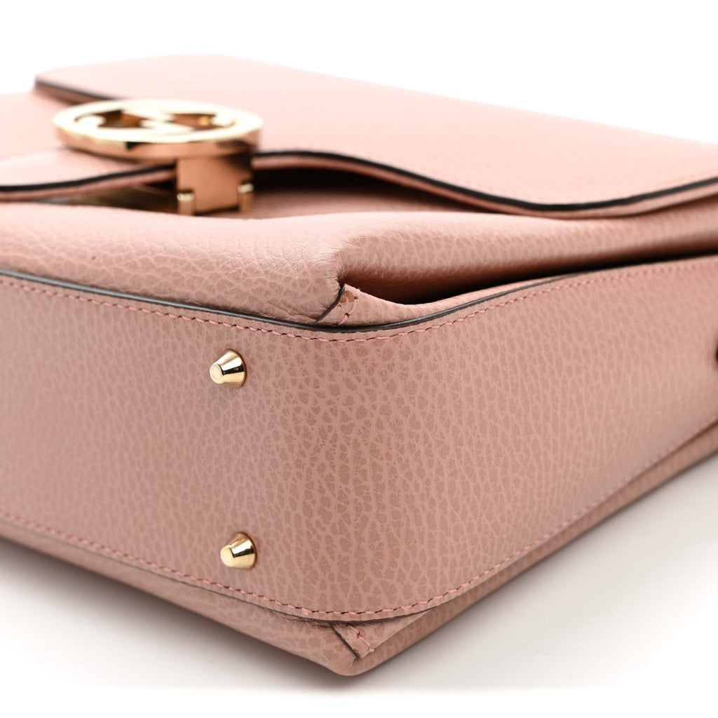 Dollar Calfskin Interlocking G Top Handle Shoulder Bag Soft Pink
