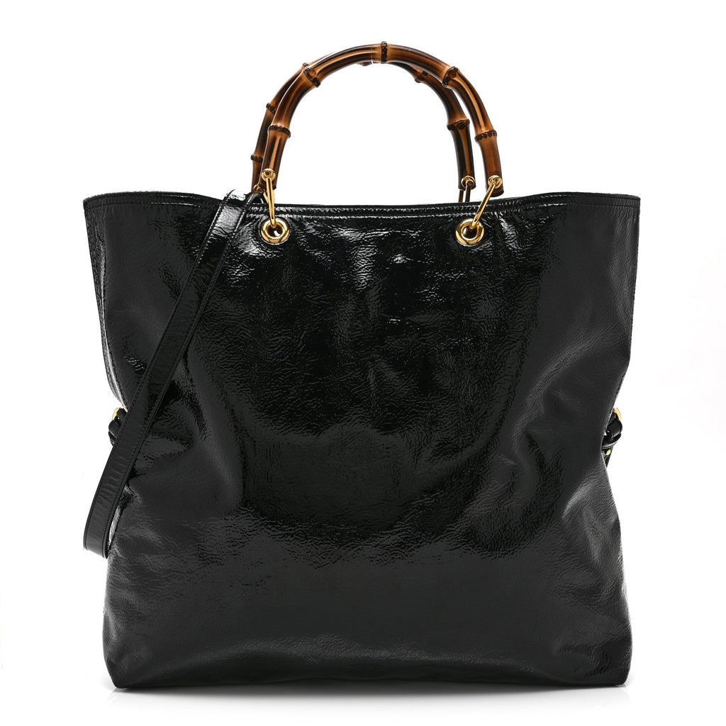 GG Monogram Bamboo Reversible Tote Black