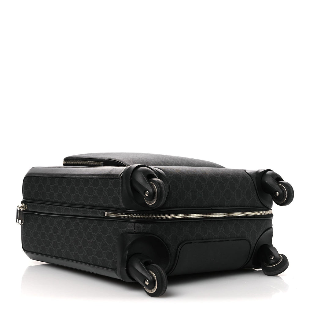 GG Supreme Monogram Four Wheel Suitcase Black Grey