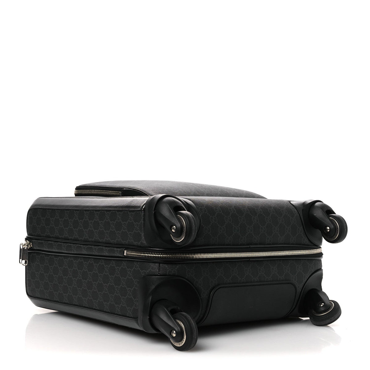 GG Supreme Monogram Four Wheel Suitcase Black Grey