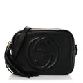 Pebbled Calfskin Small Soho Disco Bag Black
