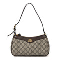 GG Supreme Monogram Textured Dollar Calfskin Small Ophidia Hobo Beige Ebony New Acero