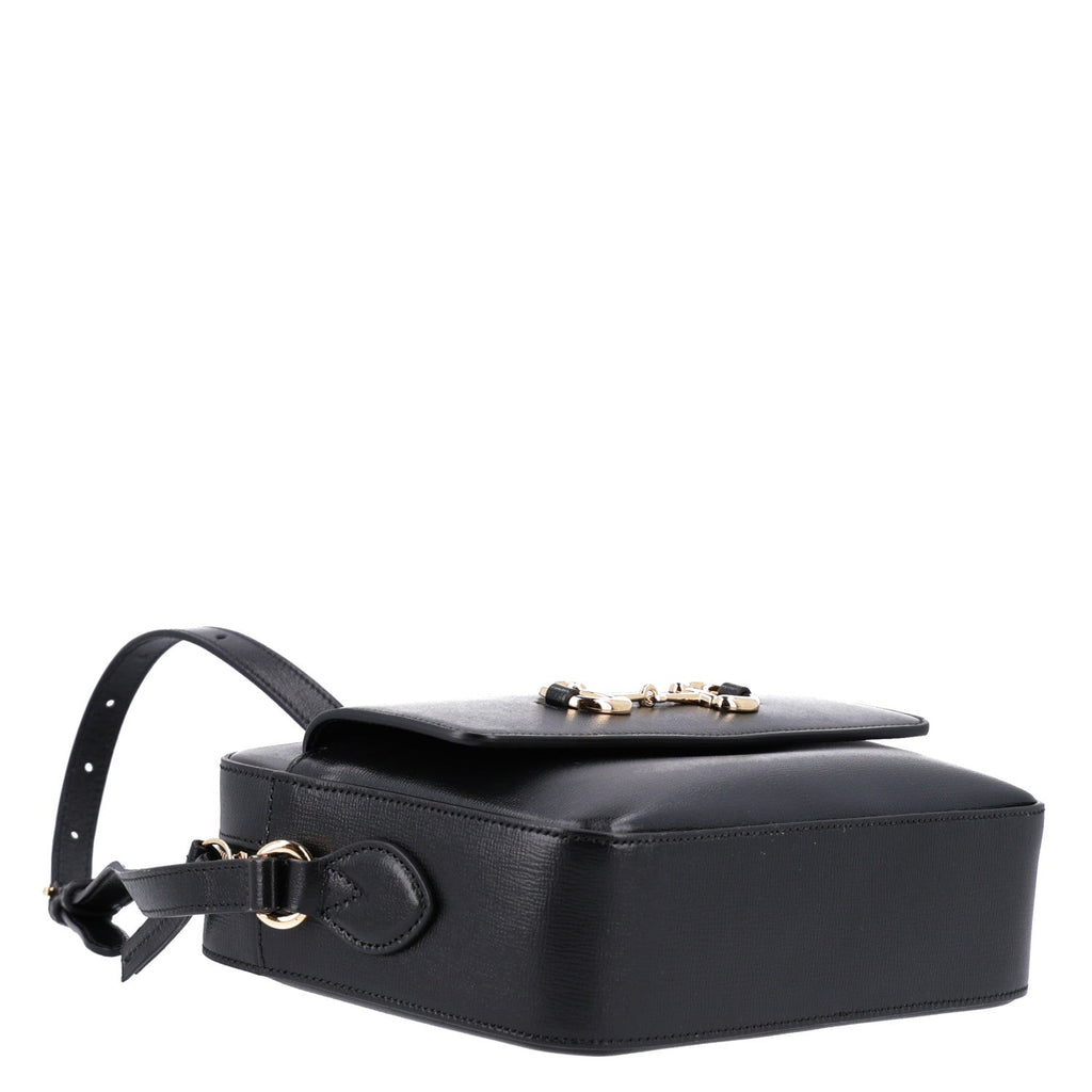 Textured Calfskin Small Horsebit 1955 Shoulder Bag Black