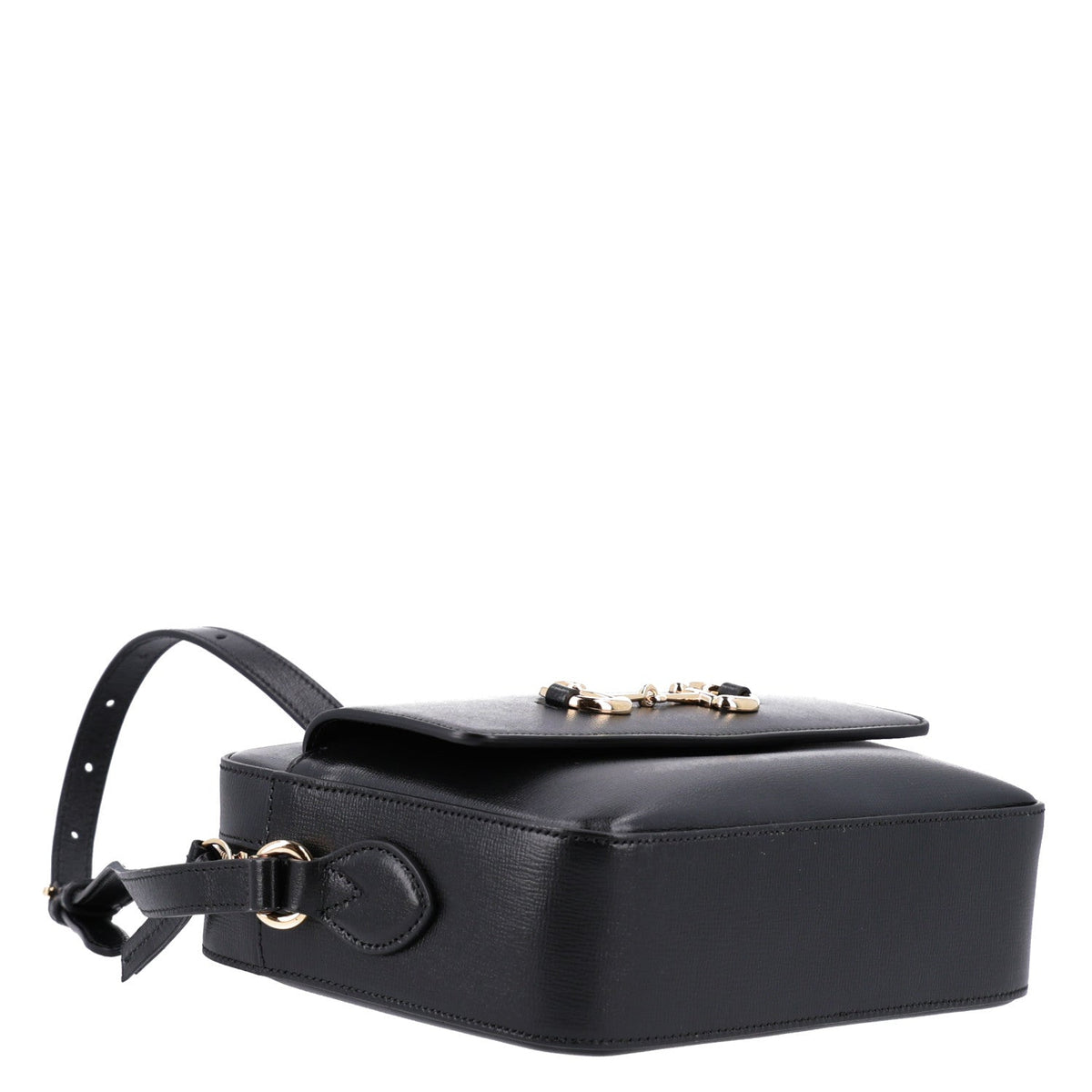 Textured Calfskin Small Horsebit 1955 Shoulder Bag Black