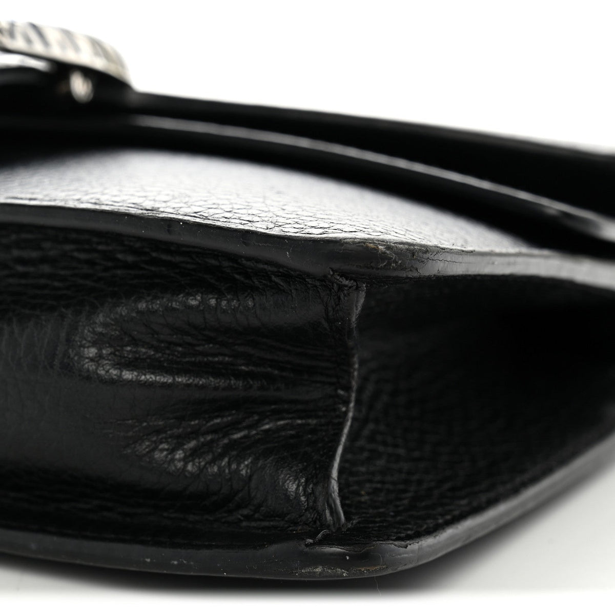Dollar Calfskin Enamel Small Dionysus Shoulder Bag Black Electric Blue