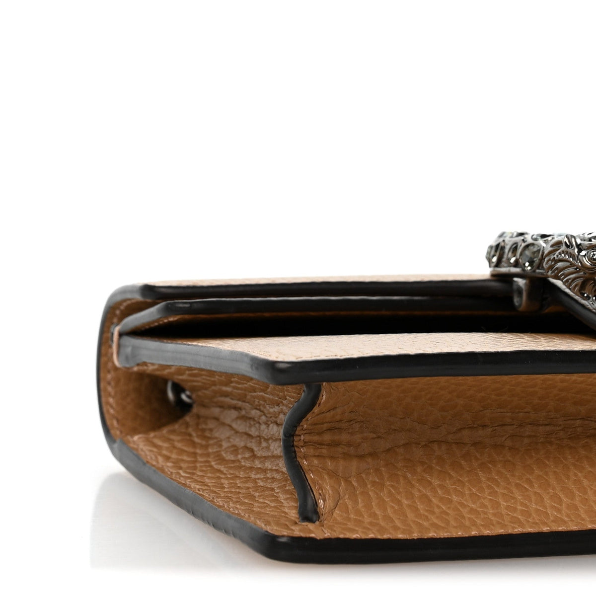Dollar Calfskin Crystal Super Mini Dionysus Shoulder Bag Natural Tan Black Diamond