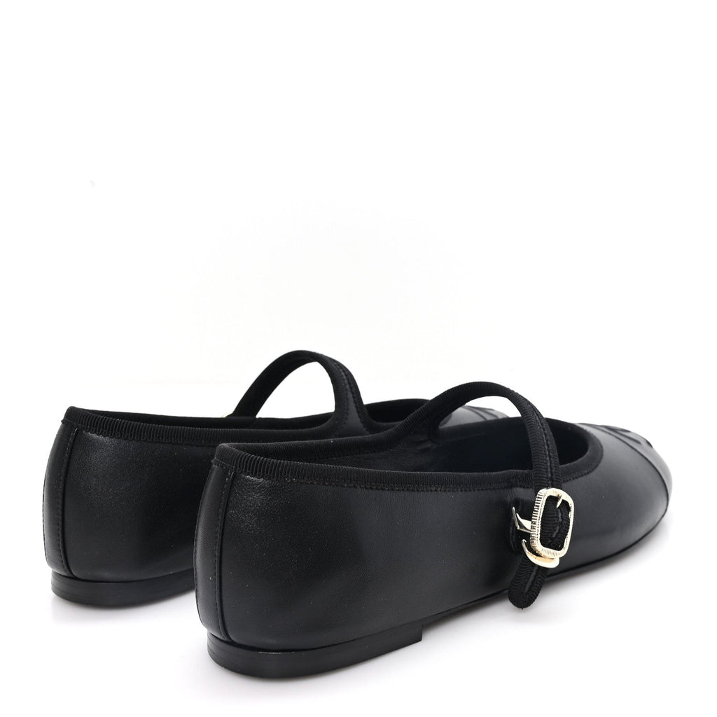 Lambskin Mary Jane Flats 40.5 Black