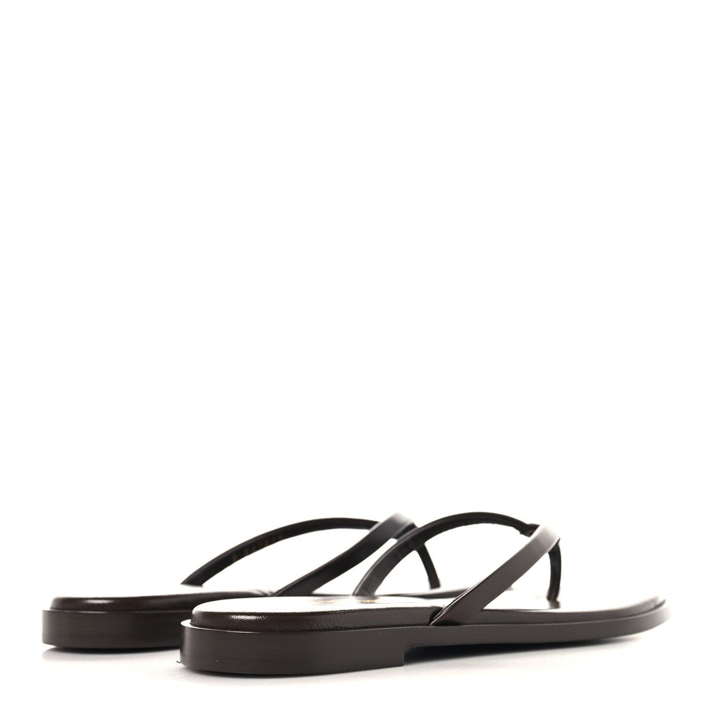Goatskin CC Times Square Thong Sandals  37.5 Brown