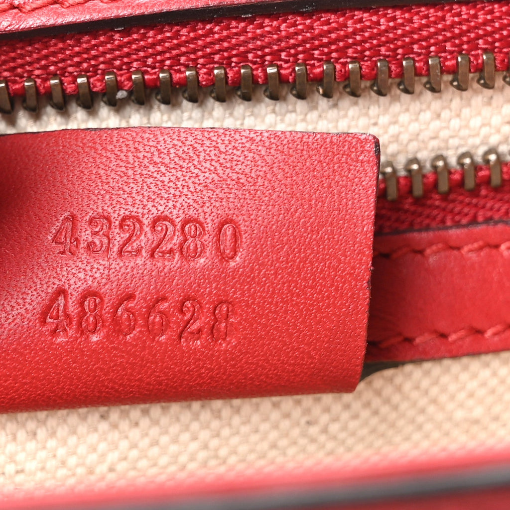 Calfskin Web Medium Peony Chain Shoulder Bag Red