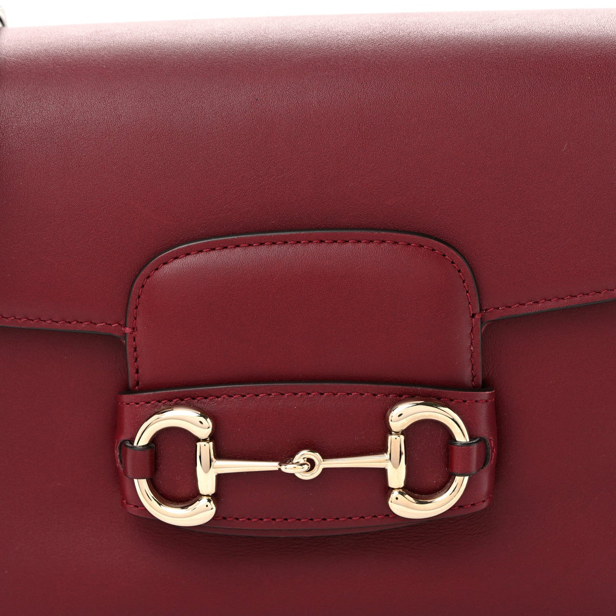Arabella Calfskin Horsebit 1955 Soft Medium Shoulder Bag Rosso Ancora
