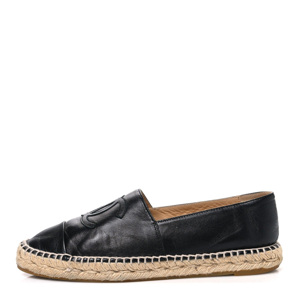 Lambskin CC Espadrilles 39 Black