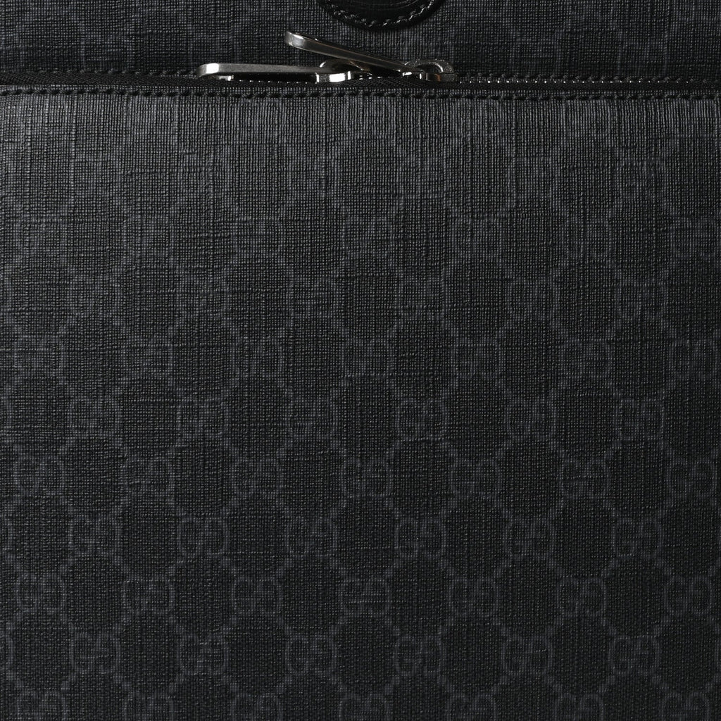 GG Supreme Monogram Four Wheel Suitcase Black Grey