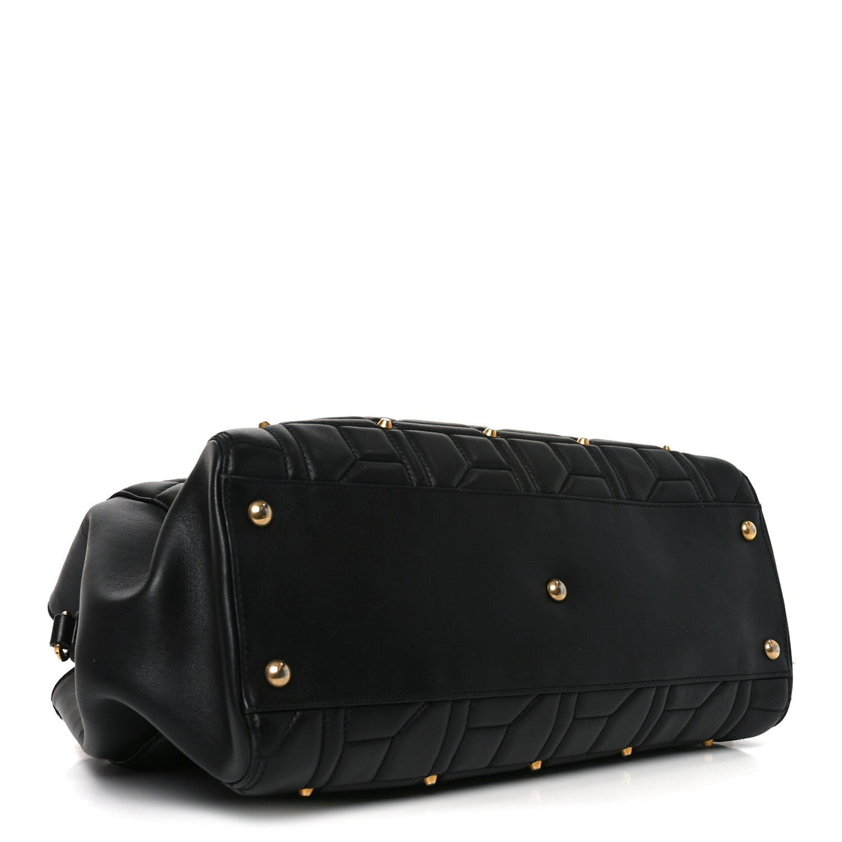 Calfskin Matelasse Studded Medium GG Marmont Tote Black