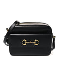 Textured Calfskin Small Horsebit 1955 Shoulder Bag Black Black