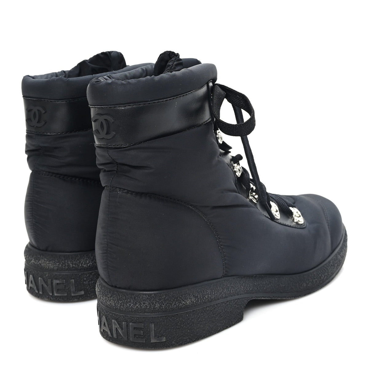 Nylon Calfskin Womens Coco Neige Short Boots 40 Black