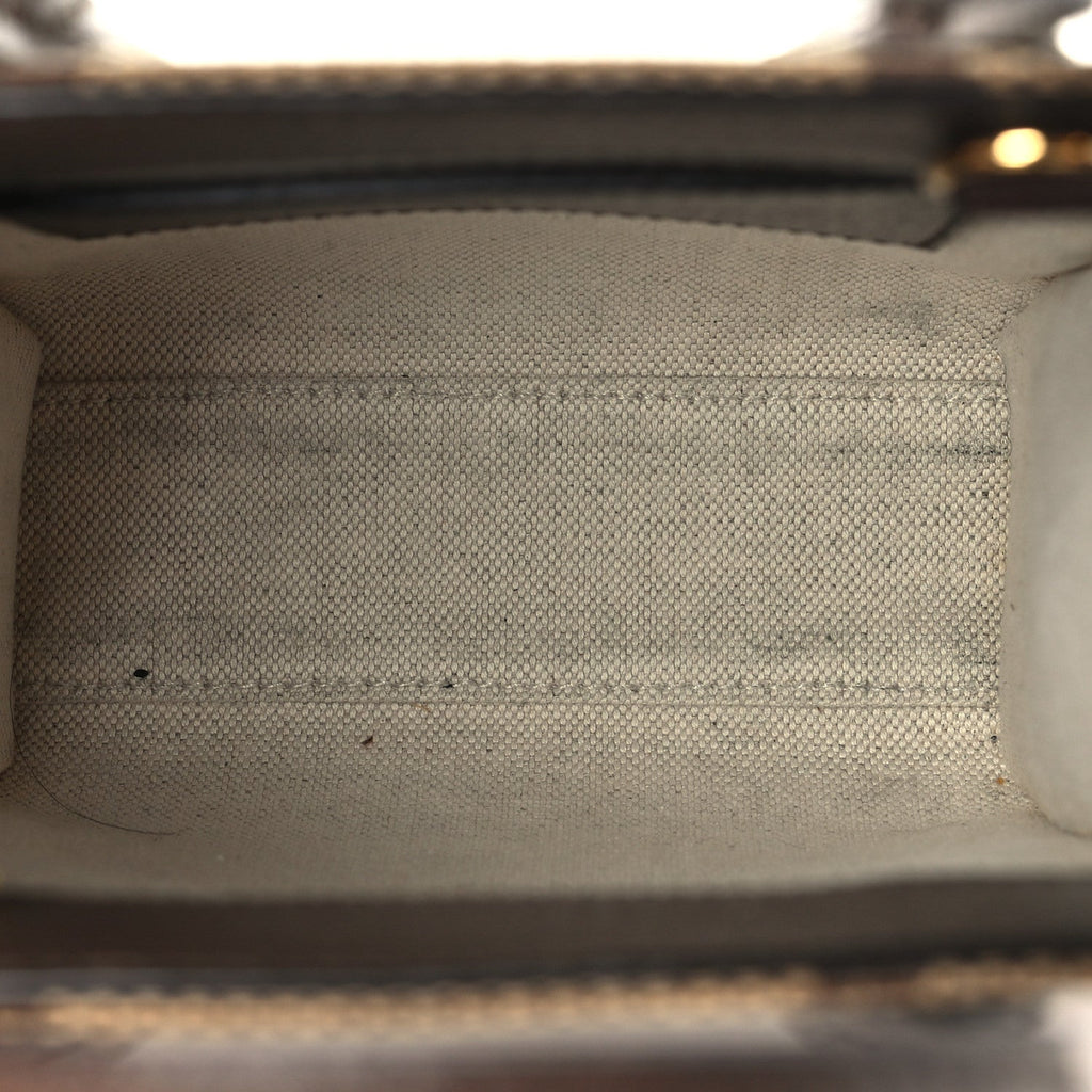 Monogram Jumbo GG Textured Dollar Calfskin Web Mini Vertical Tote Camel Ebony New Acero