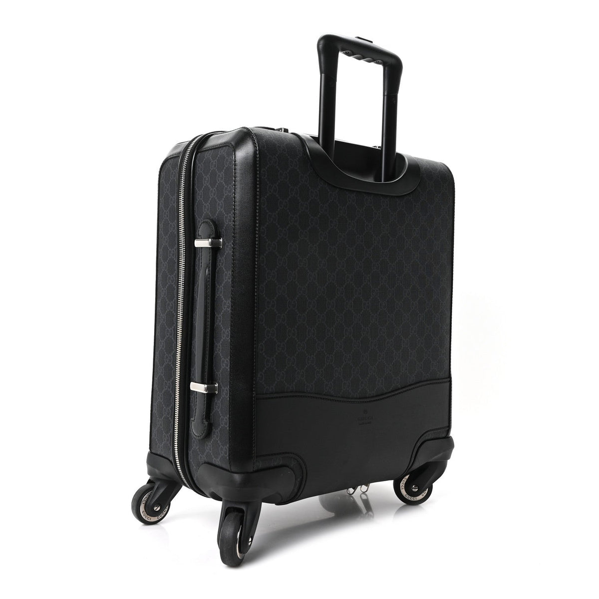GG Supreme Monogram Azalea Calfskin Retro Interlocking G Small Savoy Cabin Trolley Black
