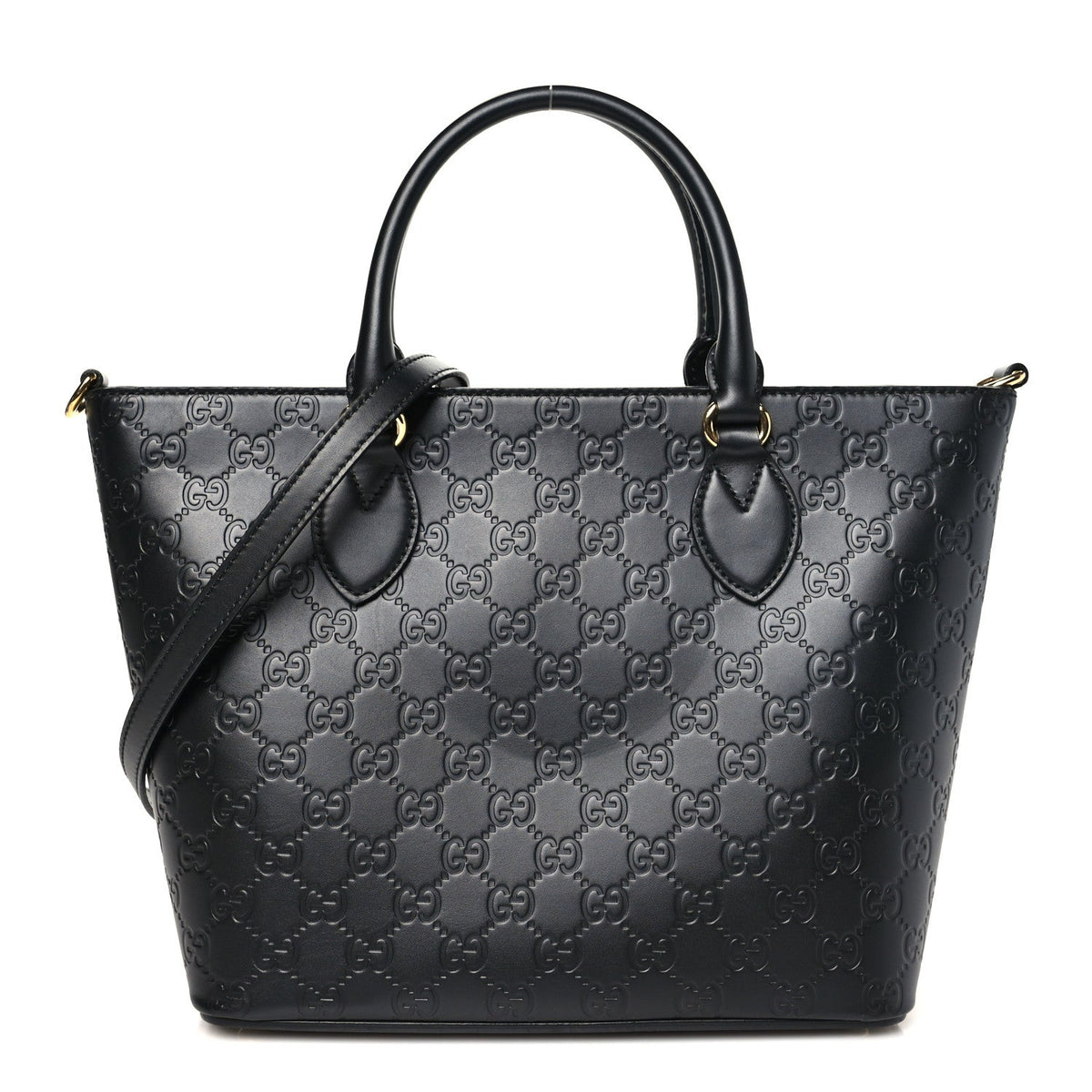 Guccissima Small Zippered Bucket Tote Black