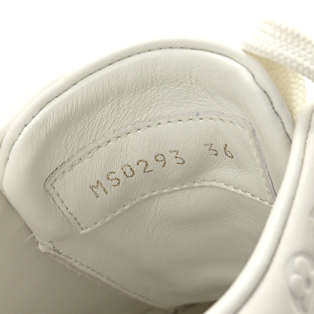 Calfskin Monogram Embossed Front Row Sneakers 36 White