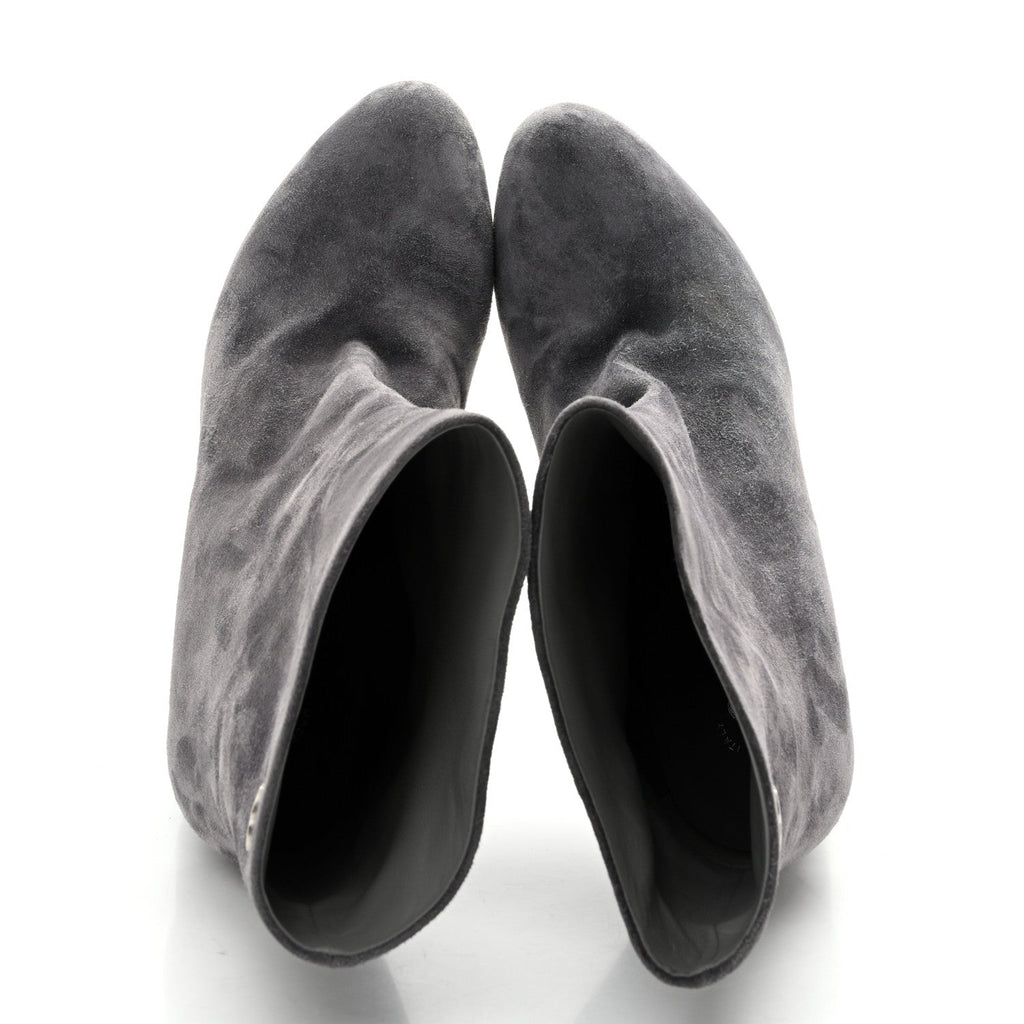 Suede Calfskin CC Short Boots 37.5 Grey