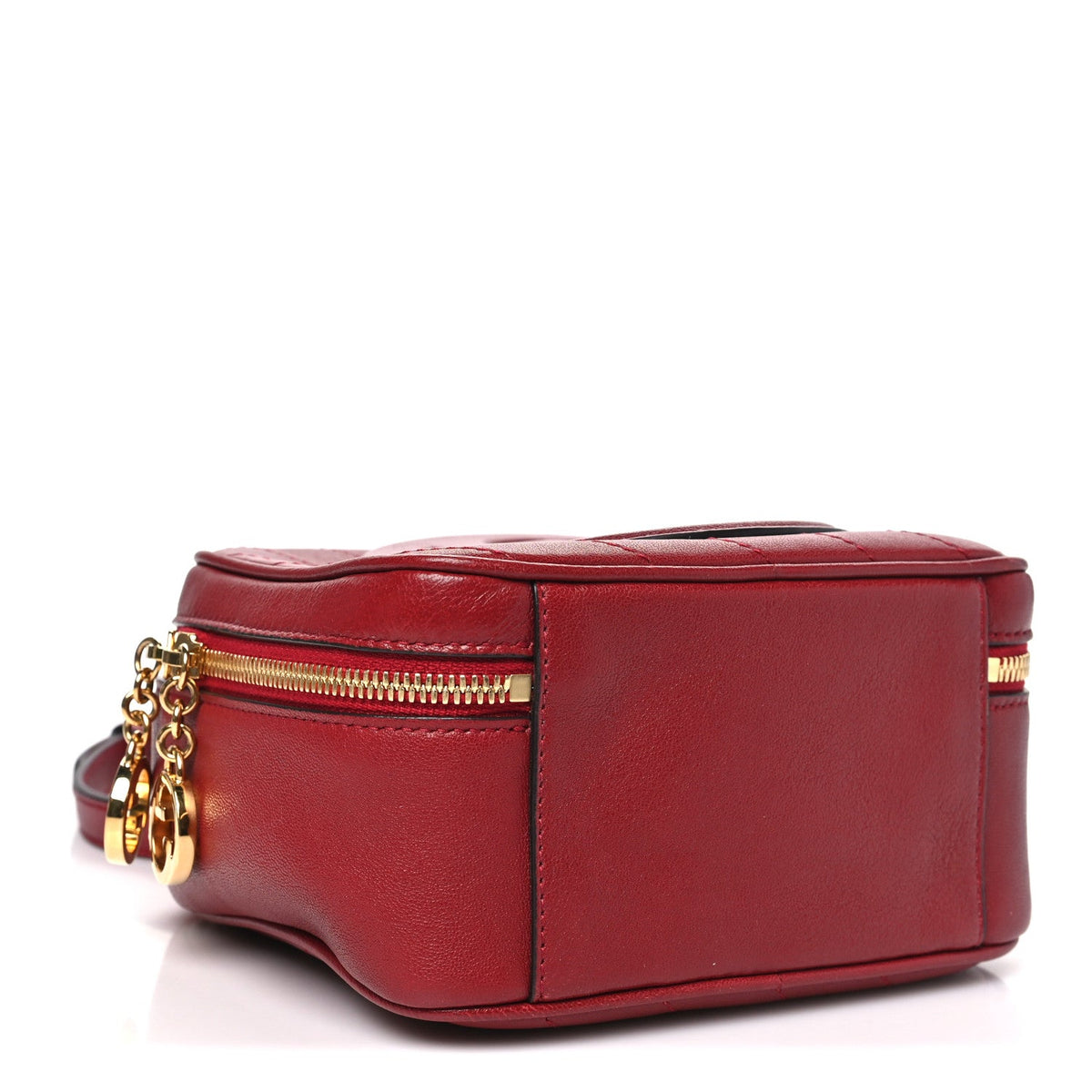 Sakai Be Green Calfskin Diagonal Stitched Blondie Top Handle Bag Rosso