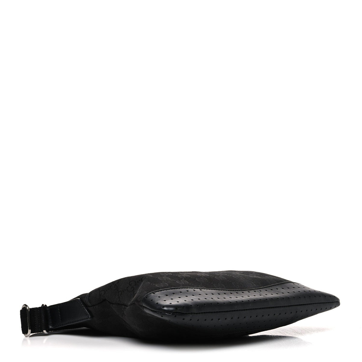 Monogram Calfskin Perforated Medium Flat Messenger Bag Black