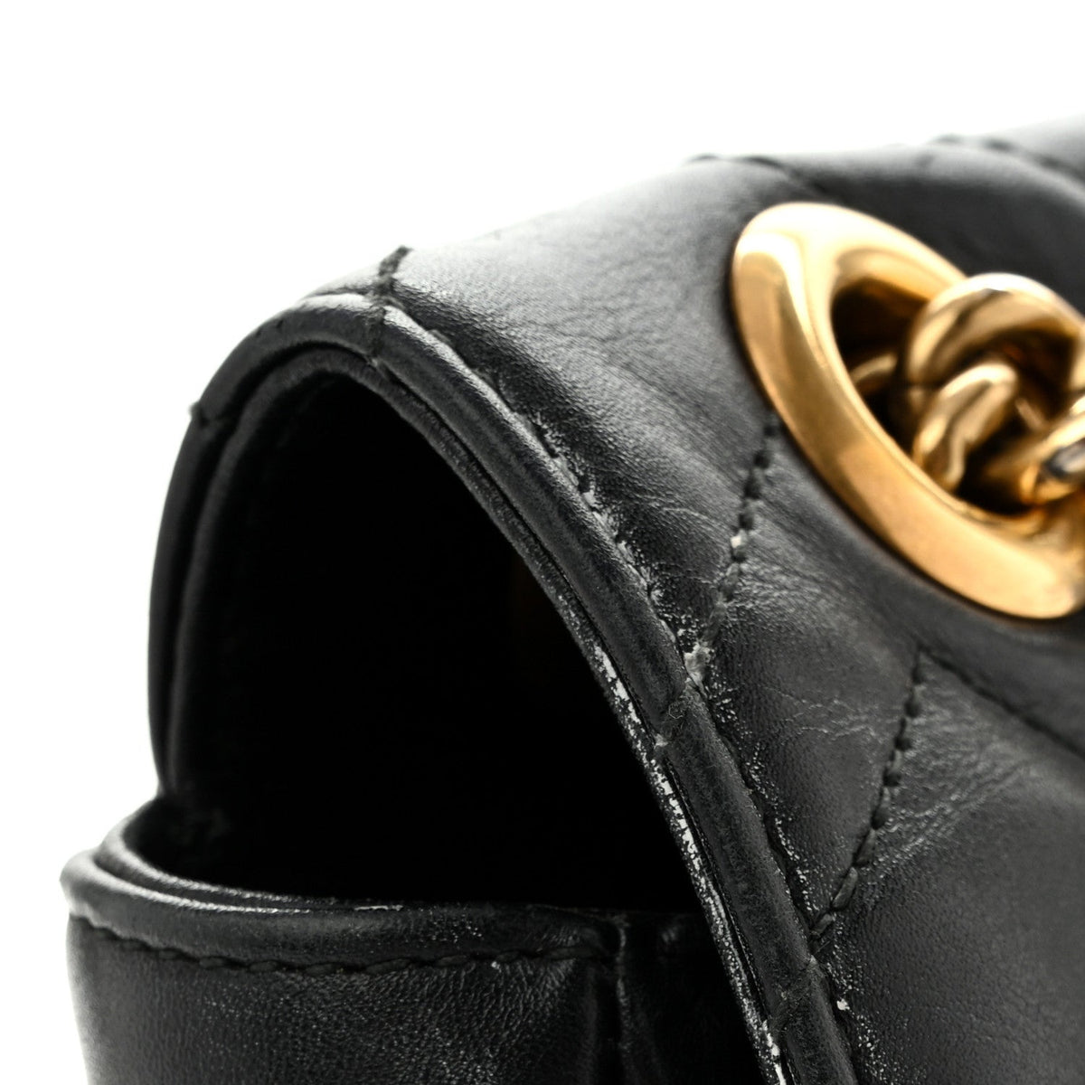 Calfskin Matelasse Medium GG Marmont Shoulder Bag Black