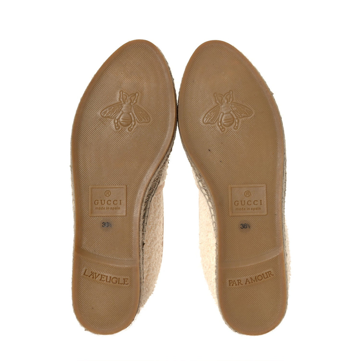 Terry Cloth Interlocking G Espadrilles 38.5 Ivory Dusty White Beige