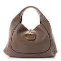 Grained Calfskin Softbit Maxi Shoulder Bag Taupe