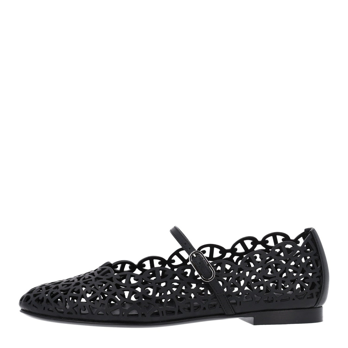 Calfskin Chaine d'Ancre Meli Ballet Flats 36 Black