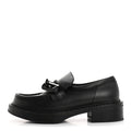Calfskin Oversized Chain Academy Loafers 37.5 Black