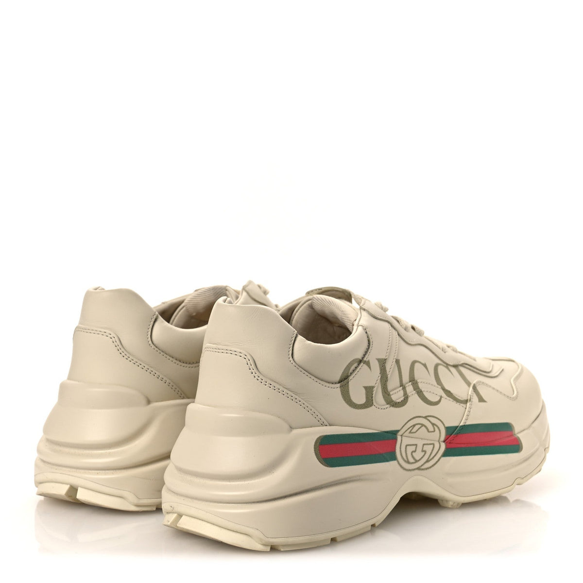 Calfskin Logo Womens Rhyton Sneakers 41 Ivory