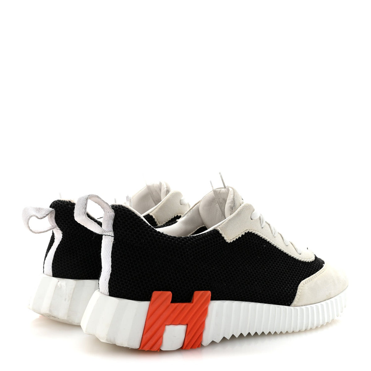 Air Mesh Suede Goatskin Bouncing Sneakers 35 Black Orange