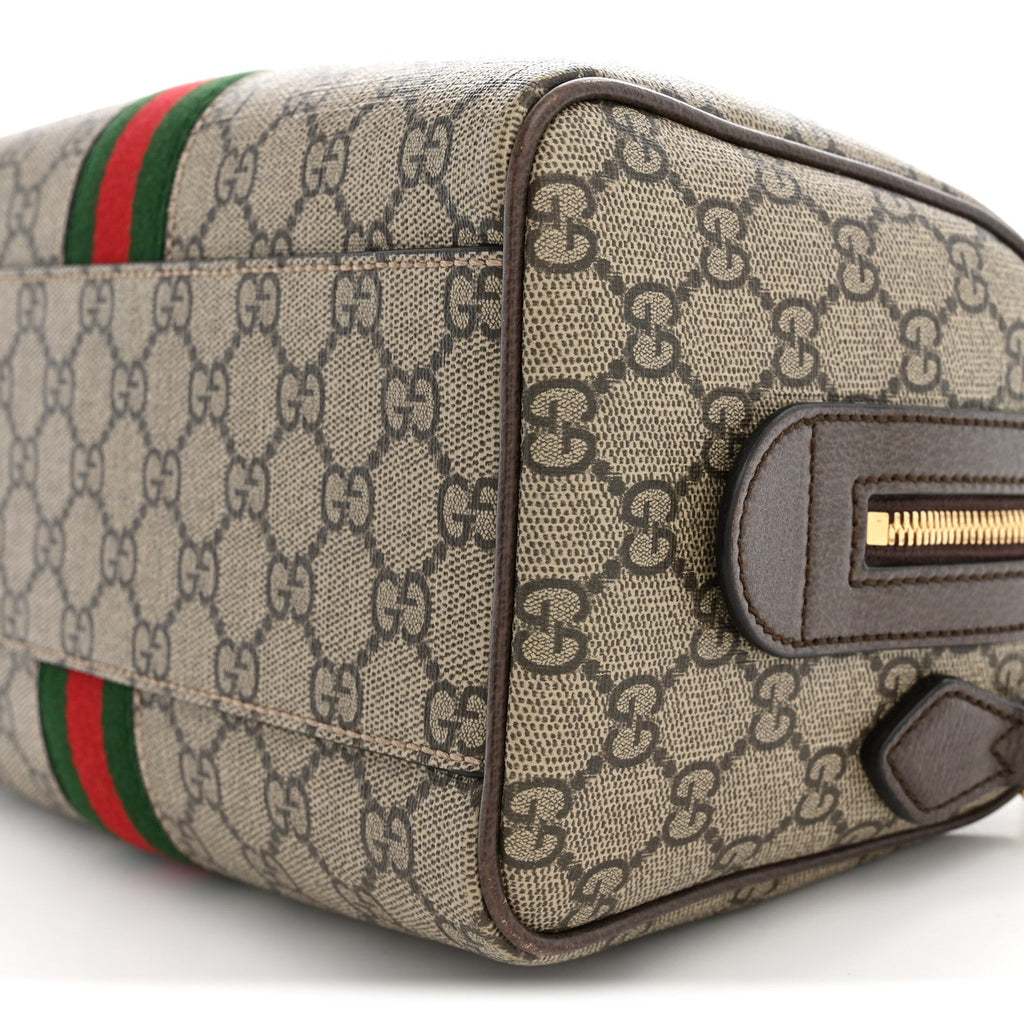GG Supreme Monogram Web Small Ophidia Top Handle Bag Beige Ebony