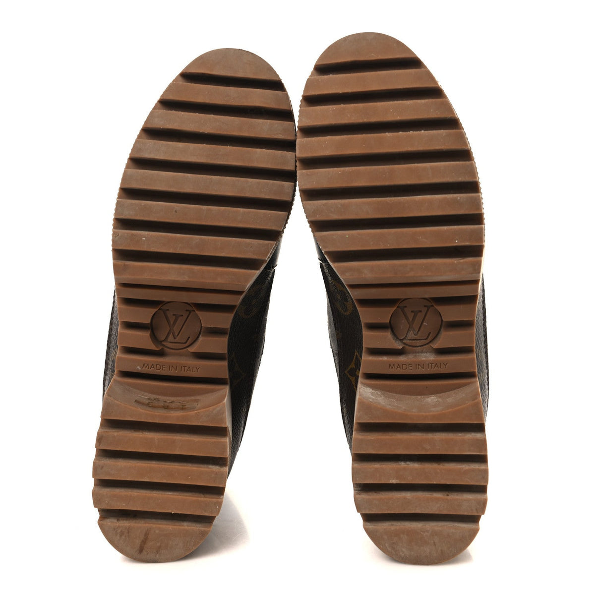 Suede Calfskin Monogram Laureate Platform Desert Boots 37 Grey