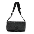Calfskin Matelasse Monochrome GG Marmont Crossbody Shoulder Bag Black