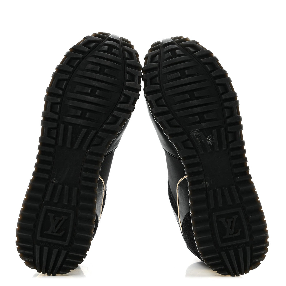 Suede Calfskin Recycled Monogram Nylon Run Away Sneakers 39 Black