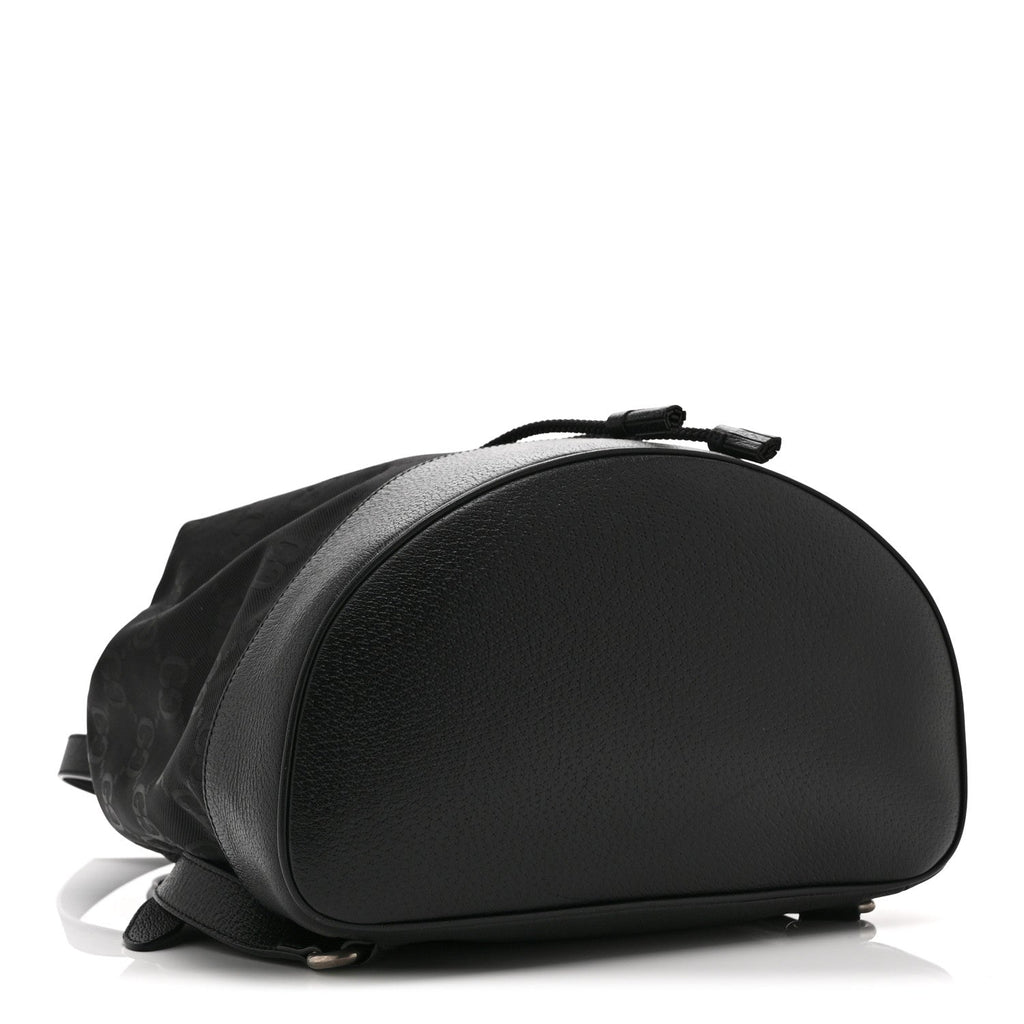 Econyl Nylon Monogram Off The Grid Drawstring Bucket Backpack Black