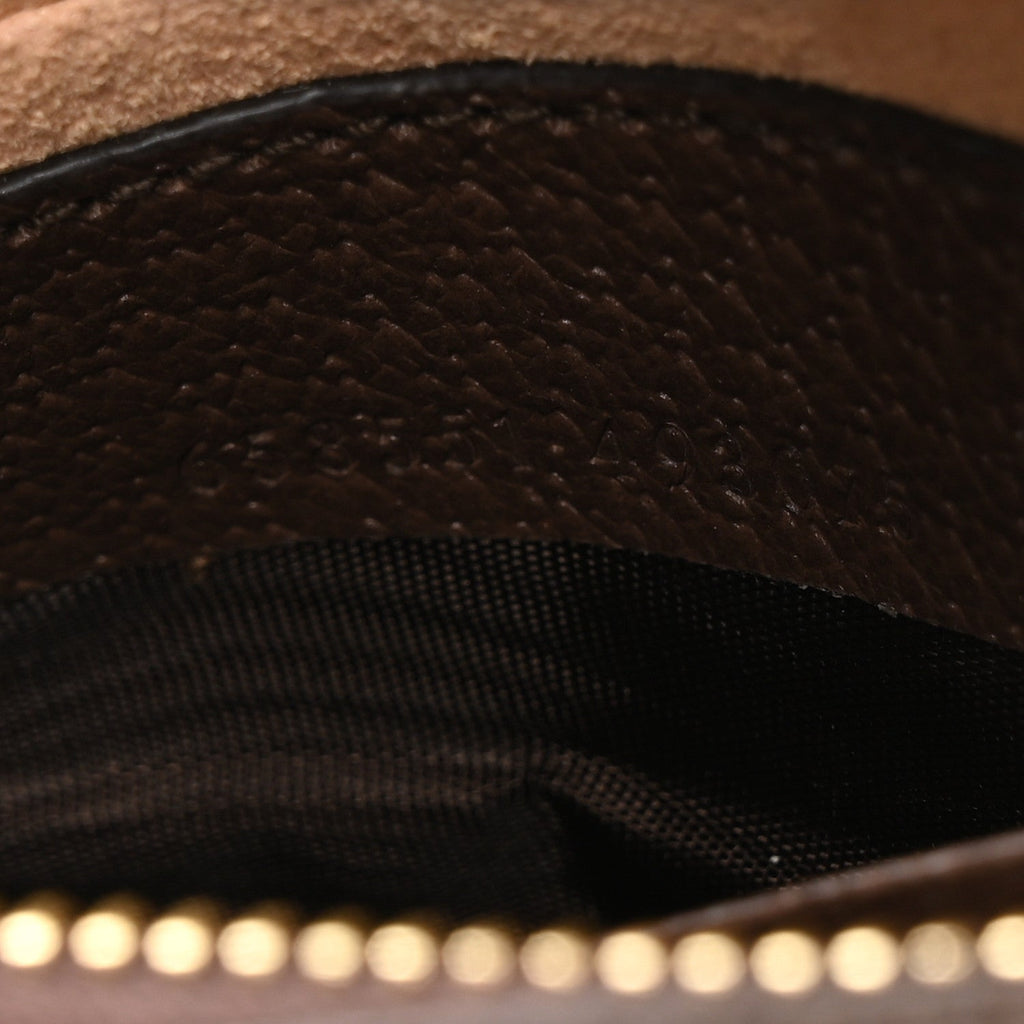 GG Supreme Monogram Textured Calfskin Web Mini Ophidia Half Moon Hobo Beige Ebony New Acero