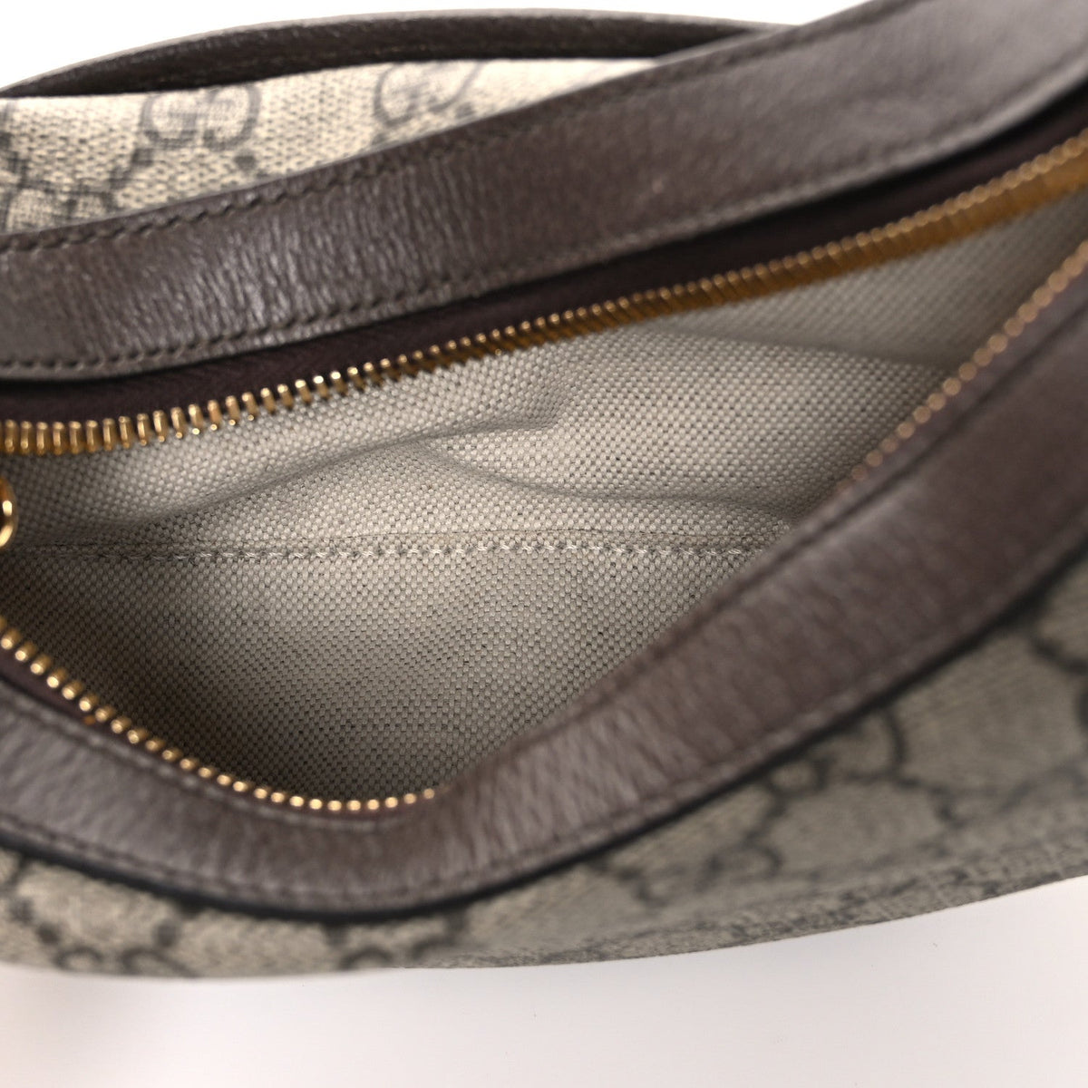 GG Supreme Monogram Textured Dollar Calfskin Small Ophidia Shoulder Bag Beige Ebony New Acero