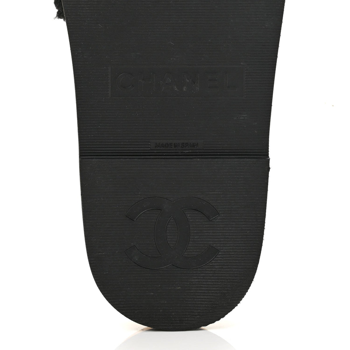 Fabric Pearl Cork CC Slip On Sandals 40 Black